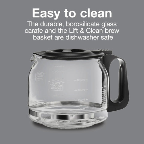 FrontFill Drip Coffee Maker Digital Programmable 12 Cup Glass Carafe Black And Silver With Easy Fill Reservoir