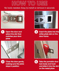 Instructions for installing Door Lock For Extra Security And Privacy While Traveling Portable Travel Lockdown Prevent Entry.