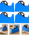 Portable Plastic Tape Dispenser With Weighted Non Slip Base And Vertical Roll Mechanism, Quick Release Blade, Desk Side Organizer For Was