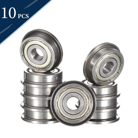10 pcs F623ZZ Flanged Ball Bearing 3mm Inner Diameter 10mm Outer Diameter 4mm Width Miniature Deep Groove Double Metal Shielded Pre Lubed Chrome Steel GCr15 ABEC 1 High Precision Pack of 10
