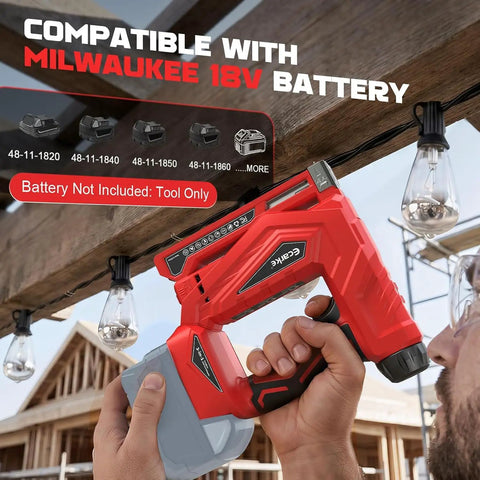 Badass Cordless Brad Nailer and T-50 Staple Gun 2-In-1 Powerhouse Featherlight 3Lb Tool compatible with Milwaukee 18V Battery