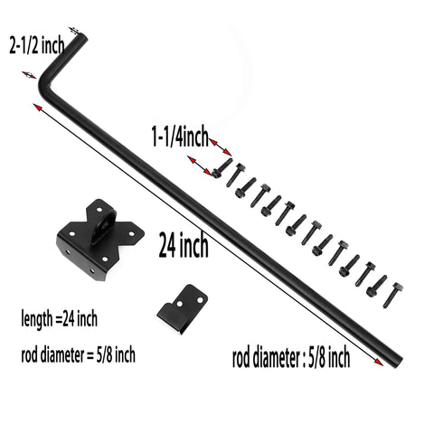 Heavy Duty 24 Inch Cane Bolt Drop Rod Gate Pin For Single Open Doors Built To Last From Steel Construction 1 Pack Locks Or Holds Gate In Open Position Across Wood Metal And Vinyl Gates
