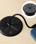 Slick 60Mm Desktop Cable Grommet Kit With 20Pcs Wire Hole Covers To Organize Messy Desk Cords And Keep Your Workarea Super Neat And Totally Stress-Free black 60mm grommet in desk hole with cable