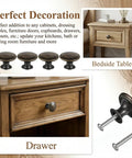 Antique Brass Cabinet Knobs Set on bedside table and drawer, showcasing 6 Pack Round Drawer Knobs For Wardrobe And Closet Doors