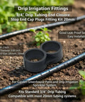 Twenty Pcs Three Quarter Inch Drip Irrigation End Cap Plugs Universal Fit Tight Seal Built To Last End Closure Stop Fitting Kit