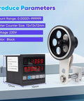 Precision Measuring Wheel with Encoder for Wires and Cables, HD Digital Counter Tracks Length in Feet Meter Yard, Push Pull Rotary Tool for Industrial Fabric Pipe Inspection, Reliable Data Memory with digital display and rotary encoder.