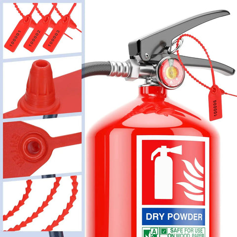 2000 Pack Plastic Tamper Seals Security Tags With Numbered Zip Ties For Fire Extinguishers Self Locking Disposable Safety Tags Tamper Evident 250mm Red Pro Grade