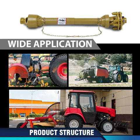 Heavy Duty PTO Drive Shaft With 6 Spline Ends And 1 3 8 Inch Fit, Series 4 tractor driveline with slip clutch, 20CrMnTi U-joint