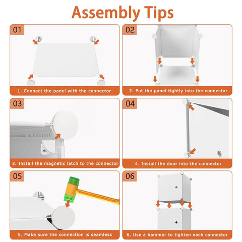 Assembly tips for Closet Organizer 16 Cube Storage With Doors Portable Wardrobe System For Bedroom And Home White