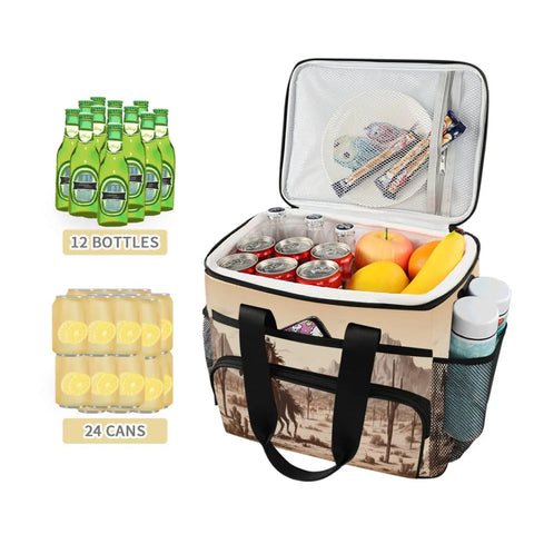 Open Go-To Insulated Lunch Bag With Shoulder Strap For Picnic, Hiking, Camping Or Work, 15L Big Capacity, Tear-Resistant Polyester
