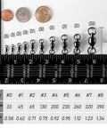 30 Pack Ball Bearing Swivels For Fishing Tackle Heavy Duty Stainless Steel Welded Rings Barrel Swivel Hook Line Connector With Black Nickel Coating Saltwater And Freshwater Ready Size 0 Twist Free 360 Degree Rotation, size chart