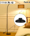 Three Pack Floor Lamp Foot Switches Black Pedal Inline Switches for easy control shown in bedroom setting