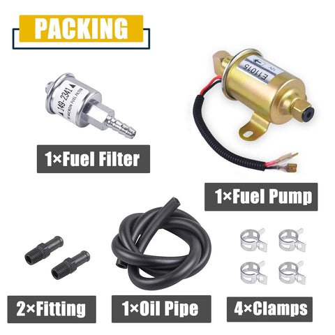Replacement Fuel Pump And Filter Kit For RV Gens Fits Cummins Onan Marquis Gold 5500 5.5KW Gas Gen EVAP E11015 components displayed