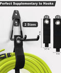Heavy Duty Garage Hooks 20 Pack Steel Wall Mount Hooks With Anti Slip Coating For Organizing Ladders Bikes Power Tools And More In Black Durable PVC Coated Anti Slip Design For Heavy Load Capacity And Long Lasting Durability installed holding garden hose with size guide