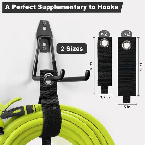 Heavy Duty Garage Hooks 20 Pack Steel Wall Mount Hooks With Anti Slip Coating For Organizing Ladders Bikes Power Tools And More In Black Durable PVC Coated Anti Slip Design For Heavy Load Capacity And Long Lasting Durability installed holding garden hose with size guide