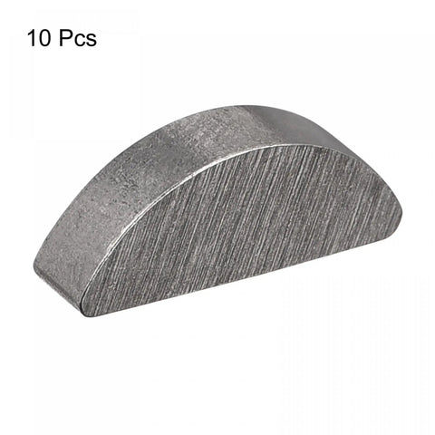 Woodruff Key Set, Ten Pieces, Steel Semicircular Keys, Three Millimeter Wide, Five Millimeter High, Thirteen Millimeter Diameter