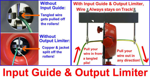 Original Copper Wire Stripper For Scrap Copper And Cable Recycling, showing input guide and output limiter features