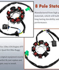 8 pole stator for Gy6 150cc Wiring Harness Kit for ATVs, featuring durable design for performance and longevity.