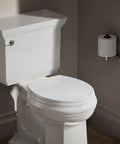 Brevia Quiet Close Round Toilet Seat With Grip Tight Bumpers And Quick Attach Hardware, Easy Install, Soft Close Lid, Round Front