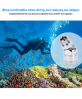 Diver underwater with 360 Degree Scuba Regulator Swivel Adapter For 2nd Stage Dive Hose Rotator, stainless steel, marine-grade build