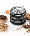 Beast Of A Portable 2.5 Inch Hand Crank Grinder With Clear Top Cover, Large Aluminum Alloy Herb Grinder with spices