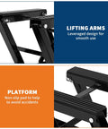 Close-up of lifting arms and non-slip platform on Heavy Duty 1500Lb Hydraulic Motorcycle Lift Jack For Dirt Bikes And ATVs