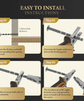 Installation instructions for 10 Pack Brushed Satin Silver And Gold T Bar Cabinet Pulls with detailed steps using pliers and screws.