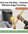 Manual vs rotary use of Leather Edge Burnishing Bits Set for fast finishing, showing beechwood burnisher and sanding tool in action.