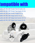 Built Tough Engine And Transmission Mount Set Of Four For 2001 To 2007 Chrysler Town And Country Dodge Caravan And Grand Caravan With 3.3L And 3.8L V6 Engines showing compatibility details.