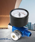 Inline Quarter Inch Pro Grade Mini Air Regulator Kit For Spray Guns With Pressure Gauge, cityscape background