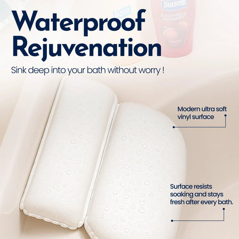 Tub Bath Pillow With Non Slip Suction Cups For Neck And Head Support, Waterproof Spa Like Comfort, Back Relief, And Cozy Tub Decor