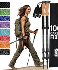 Hiker with 100 Percent Carbon Fiber Trekking Poles For Serious Hikes Lightweight Trail Ready Collapsible Hiking Poles and bag