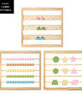 Natural Pine Wood Foldable Baby Playpen With 10 Expandable Panels And Built In Jumbo Activity Toys featuring 3 jumbo toy panels for toddlers.