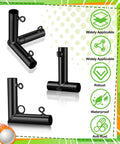 Golf Frame Corner Kit 10 Pieces 1 Inch Plug And Play Canopy Fittings With Threaded Eye Bolts for EMT Pipe shown, black metal parts displayed