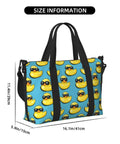 Lightweight Laptop Tote Bag With Cool Duck Sunglasses Print, Weekend Duffle For Travel And Work, versatile Oxford bag
