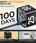Gravity Flip Pomodoro Timer Cube with 25 min preset, USB-C charging, 100-day standby. Productivity gadget for office, gym.