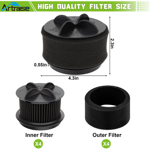Replacement Filter Kit For Bissell Style 9 10 12 And PowerForce Bagless Vacuums Includes 2 Pack Outer Foam And Inner Filters Easy Fit
