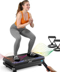 Woman exercising on Vibration Plate Fitness Platform For Full Body Workout And Lymphatic Drainage Home Gym Shaker Machine