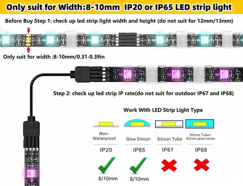 Double Installation LED Strip Light Mounting Brackets With Self Adhesive Tape And Screws, Fits 8.0 To 10.5mm Width And Under 2.8mm Height, Indoor LED Clips Kit With 102 Screws For Quick, Solid Mounting
