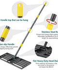 Heavy Duty Lawn Leveling Rake For Yard And Garden 26 By 25 Inch Leveler With 5 Foot Adjustable Spread Peat Moss Spreader