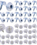 100 Pack Rubber Screw Covers With Clear PVC Head Caps And Metal Screws, floor protectors for wood furniture visible in arrangement.