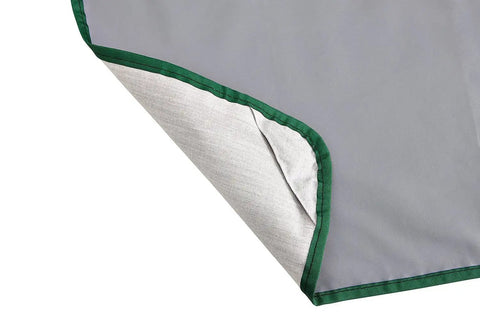 Corner view of Durable 27-Inch By 36-Inch Tool Saver Machine Cover For Benchtop Tools, showing plastisol-coated cotton material.