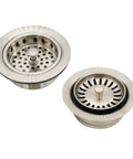 Combo Pack Must Have Post Style Large Kitchen Sink Basket Strainer And Waste Disposal Flange With Basket Strainer For Three And A Half Inch Openings Solid Brass Basket Strainer With Stainless Steel Flange Fits Most Disposals