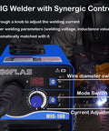 Close-up of 3 In 1 Gasless MIG Welder With Flux Core, Lift TIG And Stick Welding, dual controls, ideal for home DIY projects