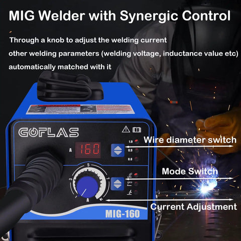 Close-up of 3 In 1 Gasless MIG Welder With Flux Core, Lift TIG And Stick Welding, dual controls, ideal for home DIY projects