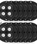 Swivel Caster Wheels 360 Degree Rotation Self Adhesive 12pcs Mini black casters with stainless steel balls for easy movement.