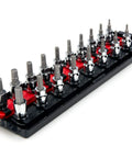 18-Piece 3/8 Inch Drive Hex Bit Socket Set With Rails Includes 1/8 To 3/8 In And 3 To 10 mm Hex Bits S2 Steel Rails
