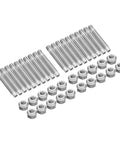 Rock Solid 90mm Wheel Stud Conversion Kit Forged From Heavy Duty Crmo Steel With M12 Threads To Fit Your E-Series Rides Perfectly And Handle Thick Washers Up To 20mm Without Breaking A Sweat On The Road., 90mm CrMo wheel studs and lug nuts laid out on white