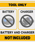 Image showing 'Tool Only' with battery and charger not included for Workhorse Cleaning Tool For DeWalt 20V Battery System.