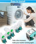 Water Inlet Valve Assembly for Washer Replacement Upgrade 5 Solenoid Leak Proof Two Threaded Ports with woman installing washer